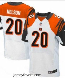 Nike Cincinnati Bengals #20 Reggie Nelson White Mens Stitched NFL Elite Jersey