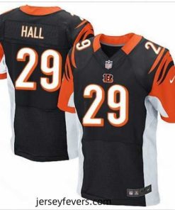 Nike Cincinnati Bengals #29 Leon Hall Black Team Color Mens Stitched NFL Elite Jersey