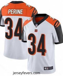 Nike Cincinnati Bengals 34 Samaje Perine White Vapor Untouchable Limited Jersey