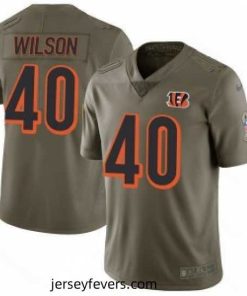 Nike Cincinnati Bengals 40 Brandon Wilson Mens Limited Green 2017 Salute to Service Jersey