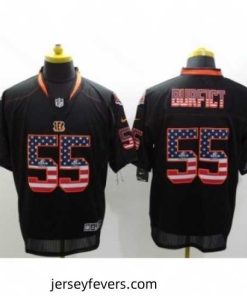 Nike Cincinnati Bengals 55 Vontaze Burfict Black Elite USA Flag Fashion NFL Jersey