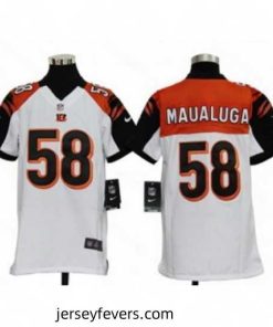 Nike NFL Cincinnati Bengals #58 Rey Maualuga White Jerseys