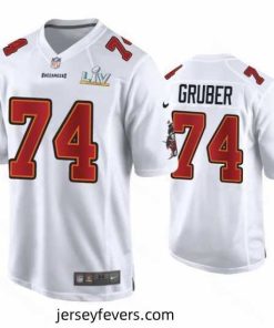 Paul Gruber Buccaneers White Super Bowl Lv Game Fashion Jersey