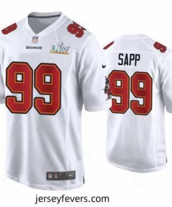 Warren Sapp Buccaneers White Super Bowl Lv Game Fashion Jersey