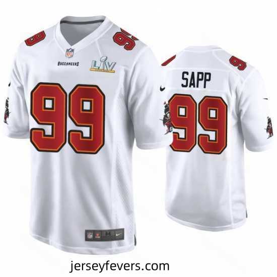 Warren Sapp Buccaneers White Super Bowl Lv Game Fashion Jersey