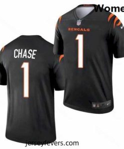 Cincinnati Bengals #1 Ja'Marr Chase Black 2021 Legend Football Jersey