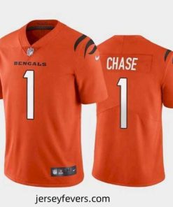 Cincinnati Bengals #1 Ja'Marr Chase Orange 2021 Draft Jersey