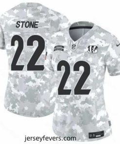 Cincinnati Bengals 22 Geno Stone 2024 F.U.S.E Arctic Camo Salute To Service Limited Stitched Football Jersey