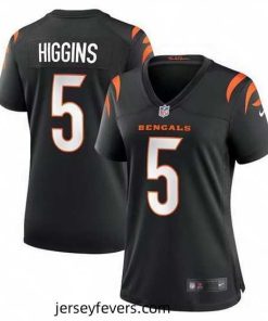 Cincinnati Bengals 5 Tee Higgins Black Stitched Game Jersey