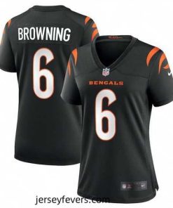 Cincinnati Bengals 6 Jake Browning Black Stitched Football Jersey 28Run Small 29