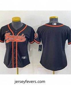 Cincinnati Bengals Blank Black With Patch Cool Base Stitched Baseball Jersey