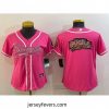 Cincinnati Bengals Pink Team Big Logo With Patch Cool Base Stitched Baseball Jersey