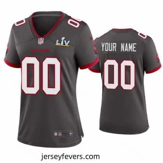 Custom Buccaneers Pewter Super Bowl Lv Game Jersey