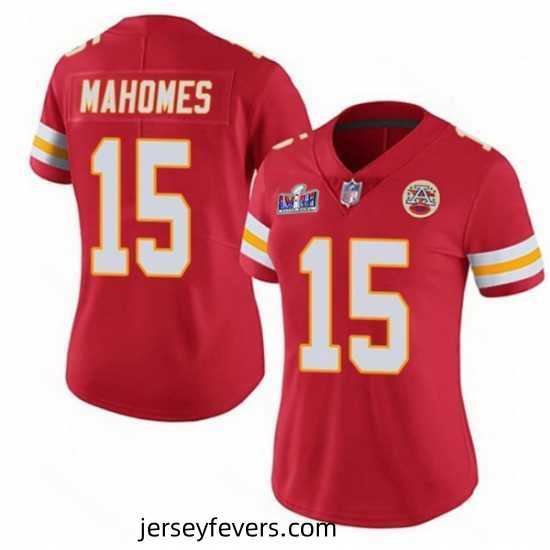 Kansas City Chiefs 15 Patrick Mahomes Red Vapor Untouchable Limited Stitched Football 2024 Super Bowl LVIII Jersey