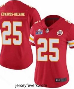 Kansas City Chiefs 25 Clyde Edwards Helaire Red Vapor Untouchable Stitched NFL 2024 Super Bowl LVIII Jersey