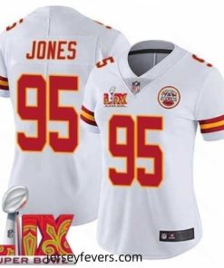 Kansas City Chiefs Chris Jones #95 White 2024 2025 Super Bowl LIX F.U.S.E Stitched Jersey