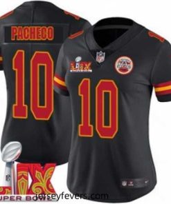 Kansas City Chiefs Isiah Pacheco #10 Black 2024 2025 Super Bowl LIX F.U.S.E Stitched Jersey