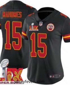 Kansas City Chiefs Patrick Mahomes #15 Black 2024 2025 Super Bowl LIX F.U.S.E Stitched Jersey
