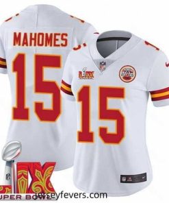Kansas City Chiefs Patrick Mahomes #15 White 2024 2025 Super Bowl LIX F.U.S.E Stitched Jersey