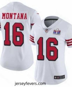 NFL San Francisco 49ers 16 Joe Montana White Throwback Vapor Untouchable Limited Stitched 2024 Super Bowl LVIII Jersey