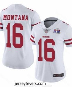 NFL San Francisco 49ers 16 Joe Montana White Vapor Untouchable Limited Stitched 2024 Super Bowl LVIII Jersey