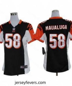 Nike Cincinnati Bengals 58# Rey Maualuga Black Nike NFL Jerseys