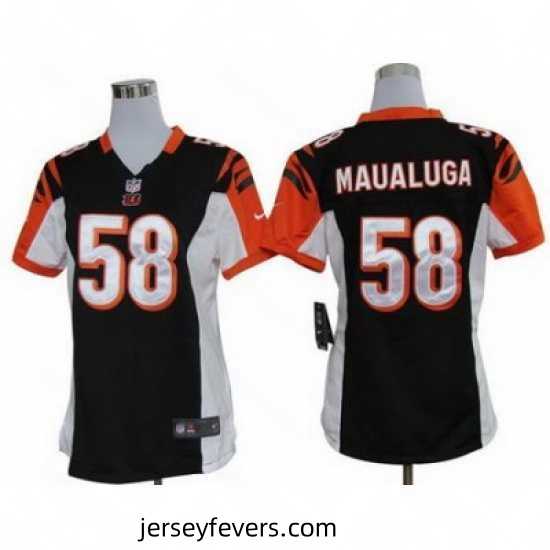 Nike Cincinnati Bengals 58# Rey Maualuga Black Nike NFL Jerseys