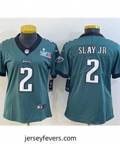 Philadelphia Eagles 2 Darius Slay Jr  Green Super Bowl LVII PatchVapor Untouchable Limited Stitched Football Jersey