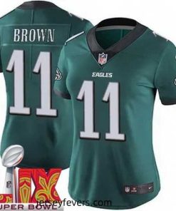 Philadelphia Eagles A.J. Brown #11 Green 2024 2025 Super Bowl LIX F.U.S.E Stitched NFL Jersey