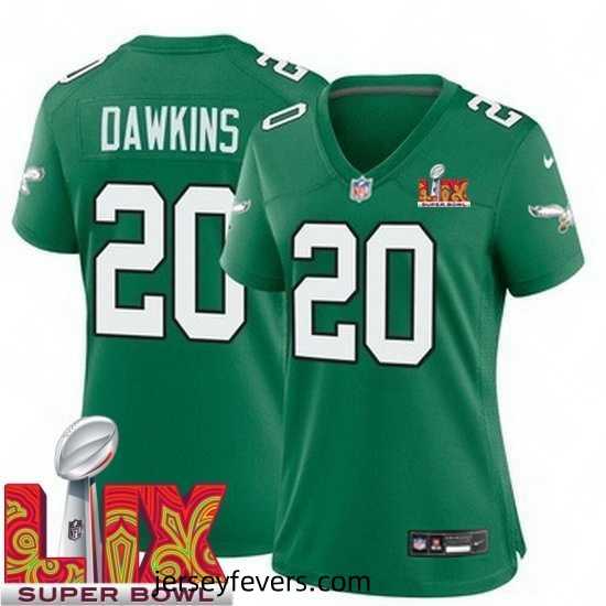 Philadelphia Eagles Brian Dawkins #20 Kelly Green 2024 2025 Super Bowl LIX F.U.S.E Stitched NFL Jersey