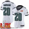Philadelphia Eagles Brian Dawkins #20 White 2024 2025 Super Bowl LIX F.U.S.E Stitched NFL Jersey