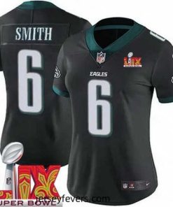 Philadelphia Eagles DeVonta Smith #6 Black 2024 2025 Super Bowl LIX F.U.S.E Stitched NFL Jersey