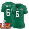 Philadelphia Eagles DeVonta Smith #6 Kelly Green 2024 2025 Super Bowl LIX F.U.S.E Stitched NFL Jersey
