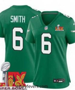 Philadelphia Eagles DeVonta Smith #6 Kelly Green 2024 2025 Super Bowl LIX F.U.S.E Stitched NFL Jersey