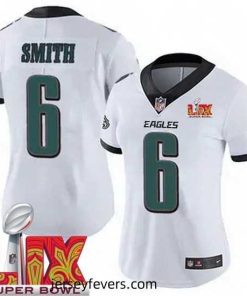 Philadelphia Eagles DeVonta Smith #6 White 2024 2025 Super Bowl LIX F.U.S.E Stitched NFL Jersey