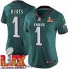 Philadelphia Eagles Jalen Hurts #1 Green 2024 2025 Super Bowl LIX F.U.S.E Stitched NFL Jersey