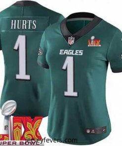Philadelphia Eagles Jalen Hurts #1 Green 2024 2025 Super Bowl LIX F.U.S.E Stitched NFL Jersey