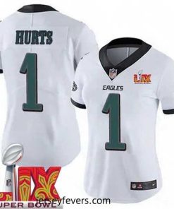 Philadelphia Eagles Jalen Hurts #1 White 2024 2025 Super Bowl LIX F.U.S.E Stitched NFL Jersey