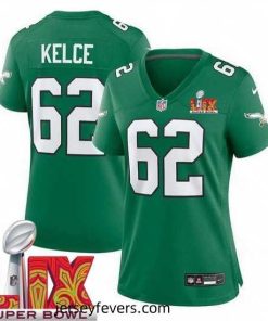 Philadelphia Eagles Jason Kelce #62 Kelly Green 2024 2025 Super Bowl LIX F.U.S.E Stitched NFL Jersey