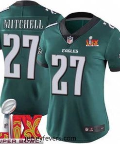 Philadelphia Eagles Quinyon Mitchell #27 Green 2024 2025 Super Bowl LIX F.U.S.E Stitched NFL Jersey