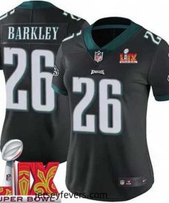 Philadelphia Eagles Saquon Barkley #26 Black 2024 2025 Super Bowl LIX F.U.S.E Stitched NFL Jersey
