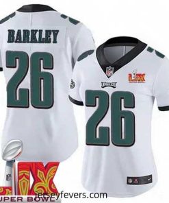 Philadelphia Eagles Saquon Barkley #26 White 2024 2025 Super Bowl LIX F.U.S.E Stitched NFL Jersey