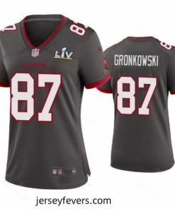 Rob Gronkowski Buccaneers Pewter Super Bowl Lv Game Jersey