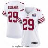 San Francisco 49ers 29 Talanoa Hufanga White 2023 F.U.S.E  With John Madden Patch Vapor Limited Stitched Football 2024 Super Bowl LVIII Jersey