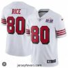 San Francisco 49ers 80 Jerry Rice White Throwback Vapor Untouchable Stitched Football 2024 Super Bowl LVIII Jersey