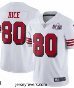 San Francisco 49ers 80 Jerry Rice White Throwback Vapor Untouchable Stitched Football 2024 Super Bowl LVIII Jersey