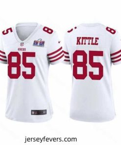 San Francisco 49ers 85 George Kittle White 2023 F.U.S.E  Vapor Untouchable Limited Stitched Football 2024 Super Bowl LVIII Jersey