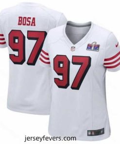 San Francisco 49ers 97 Nick Bosa White Throwback 2023 F.U.S.E  Vapor Untouchable Limited Stitched Football 2024 Super Bowl LVIII Jersey