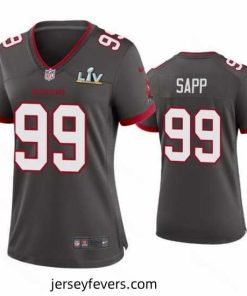 Warren Sapp Buccaneers Pewter Super Bowl Lv Game Jersey