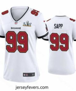 Warren Sapp Buccaneers White Super Bowl Lv Game Jersey